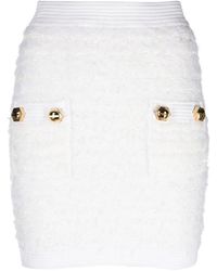 Balmain - Fitted Tweed Mini Skirt - Lyst
