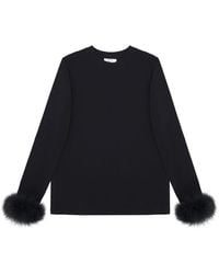 Sleeper - Jersey T-Shirt Met Veren Manchetten - Lyst