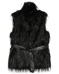Pinko - Faux-Fur-Weste mit Gürtel - Lyst
