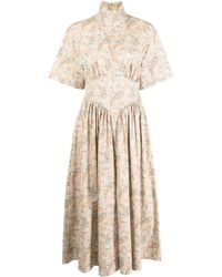 Rosetta Getty - Midi-jurk Met Paisley-print - Lyst