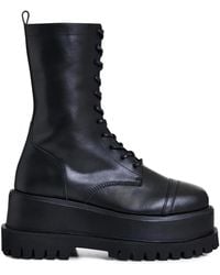 Essentiel Antwerp - Platform Lace-Up Combat Boots - Lyst