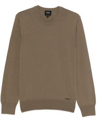 A.P.C. - Crewneck Embroidered Sweatshirt - Lyst