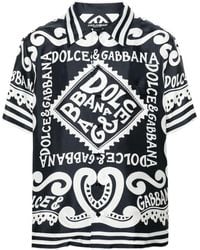 Dolce & Gabbana - Zijden Overhemd Met Marina Print - Lyst
