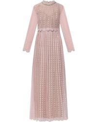 Self-Portrait - Open-Work Long-Sleeve Dress - Lyst