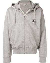 KENZO Hoodie Met Geborduurde Tijger - Grijs