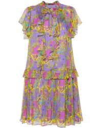 Nissa - Floral-print Flared Minidress - Lyst