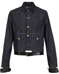 Egonlab - Chaqueta Vaquera Con Tira De Piel - Lyst