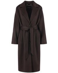 Kiton - Manteau En Cachemire À Taille Ceinturée - Lyst