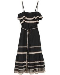 Ulla Johnson - Lucian Midi-Jurk Met Ruches - Lyst