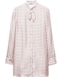 Prada - Geometric-Print Silk Mini Dress - Lyst