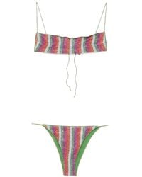 Oséree - Bikini Rayé À Effet De Paillette - Lyst