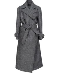 Pinko - Double-Breasted Coat With Belted Waist - Lyst