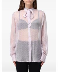 Ermanno Scervino - Blouse Imprimée À Col Lavallière - Lyst