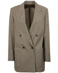 Max Mara - Blazer Met Krijtstreep En Dubbele Rij Knopen - Lyst