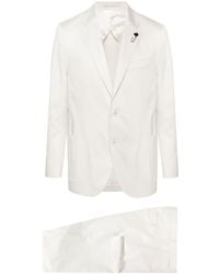 Lardini - Brooch-detail Stretch-cotton Suit - Lyst
