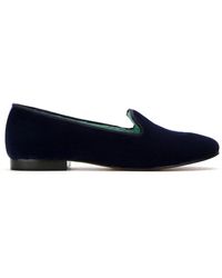 Blue Bird Shoes Velvet I Do Loafers - Blue
