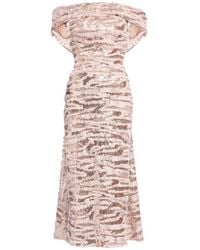 Elie Saab - Sequin-Embellished Ruffled Midi Dress - Lyst