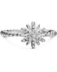 David Yurman - Sterling Petite Starburst Diamond Ring (10Mm) - Lyst
