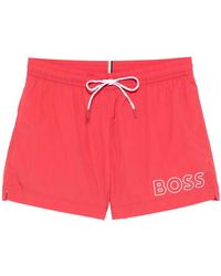 BOSS - Mooneye Drawstring-Fastening Swim Shorts - Lyst