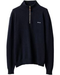 Miu Miu - Pull En Daim À Col Zippé - Lyst