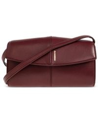 Jil Sander - Logo-Print Leather Shoulder Bag - Lyst