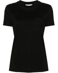 Max Mara - Camiseta de algodón con logo bordado - Lyst