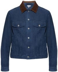 Loewe - Corduroy-Collar Suede Jacket - Lyst