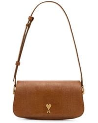 Ami Paris - Sac À Bandoulière Paris En Cuir De Vachette Gaufré De Lézard - Lyst