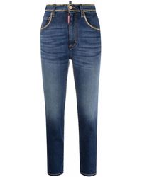 DSquared² - Twiggy Crop Jeans With Zip Trim - Lyst