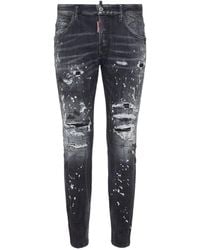 DSquared² - Diamond Skater Paint-Splatter Distressed Jeans - Lyst