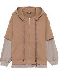 we11done - Layered Double-String Zip-Up Hoodie - Lyst