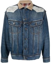 Maison Margiela - X Pendleton Distressed Denim Jacket - Lyst