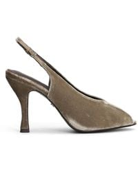 Lola Cruz - Garbiette 95 Velvet Peep-Toe Pumps - Lyst