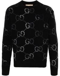 Gucci - Kaschmirpullover mit GG-Intarsien - Lyst