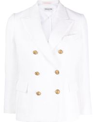 SAULINA - Double-breasted Cotton Blazer - Lyst