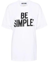Moschino - Slogan-Print Cotton T-Shirt - Lyst