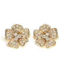 Leo Pizzo - 18kt Yellow Gold Flora Diamond Earrings - Lyst
