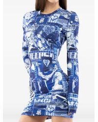 Moschino - Robe Imprimé À Manches Longues - Lyst