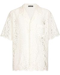 Dolce & Gabbana - Semi-transparentes Hemd aus Spitze - Lyst