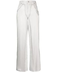 Blumarine - High-Waist Satin-Panelled Jeans - Lyst