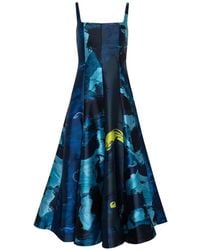 ROKSANDA - Robe Mi-Longue Sans Manches À Imprimé Abstrait Zelia - Lyst