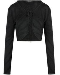 Roberto Cavalli - Chevron-Knit Tie-Fastening Cardigan - Lyst