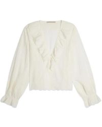 Vanessa Bruno - Helea Ruffled-Collar Embroidered Blouse - Lyst