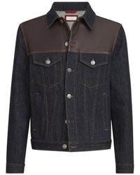 Brunello Cucinelli - Paneled No-Fade Denim Four-Pocket Jacket - Lyst