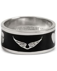 Zadig & Voltaire - Skull-Motif Heart-Print Rings - Lyst