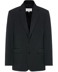 Maison Margiela - Folded Collar Wool Blazer - Lyst