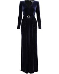 Nissa - Crystal-Bucket Velvet Maxi Dress - Lyst