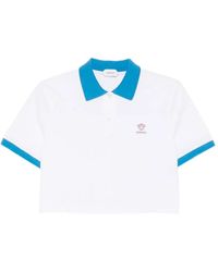 Versace - Elegant Pique Polo Shirt With Embroidered Logo For - Lyst