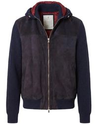 Brunello Cucinelli - Suede-Panelled Hooded Jacket - Lyst