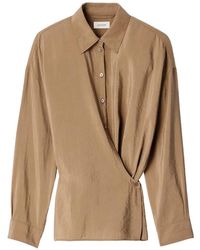 Lemaire - Straight-Collar Twisted Shirt - Lyst